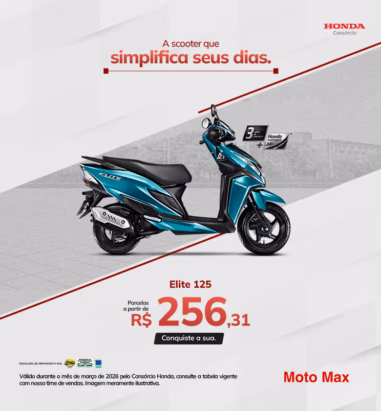 Banner Março 2026 Moto Max Honda Consórcio Elite 125
