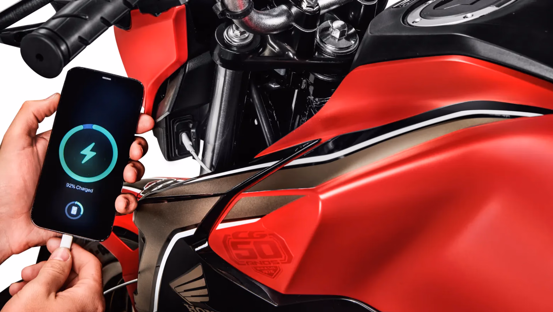 Moto Honda Nova Cg Comemorativa Vermelha Visao Carregador Usb C 0 - 10 de 13