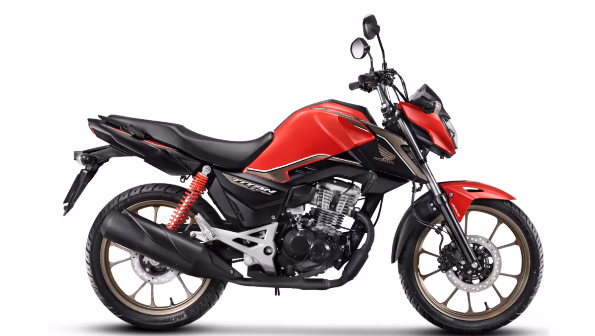 Moto Honda Nova Cg Comemorativa Vermelha Visao Total Lateral Direita