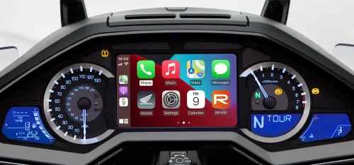 Painel TFT da Gold Wing com Apple CarPlay e Android Auto